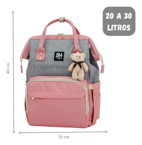 Mochila Bolsa Maternidade Bebê Lequeen Menina Menino Com Porta Mamadeira  Térmico