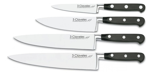 Set Cuchillo 3 Claveles Linea Forge 10, 15, 20 Y 25 Cm