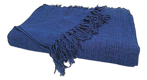 Manta Para Sofá Em Algodão Azul Mesclado Gigante 2,40x1,80