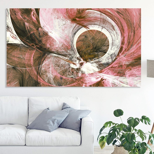 Canvas | Mega Cuadro Decorativo | Abstracto | 90x60 Color Rosa Pálido
