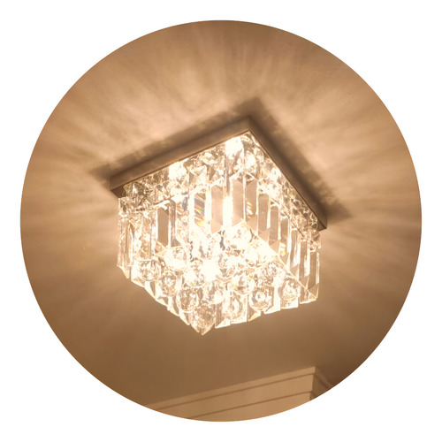 Lustre E Luminaria De Cristal Legítimo K9 De Alto Brilho Estrutura Cristal /inox