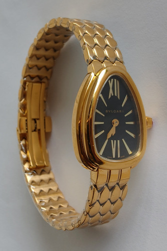 Reloj Bnlgr Mod. Serpentie Seduttorie Dama Correa Oro Amarillo Bisel Oro Amarillo Caratula Negra (Usado)
