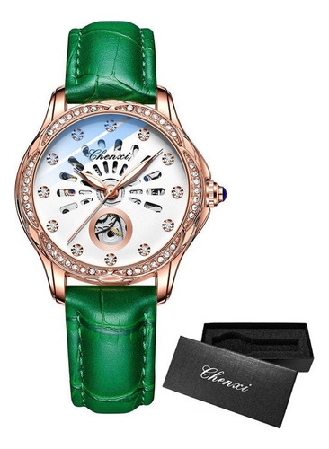 Reloj Mecánico Luminoso Con Diamantes De Lujo Chenxi