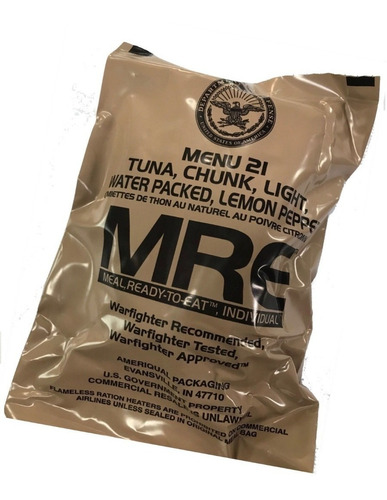 Racion Comida Militar Mre Menu 21 Tuna, Chunk, Light,