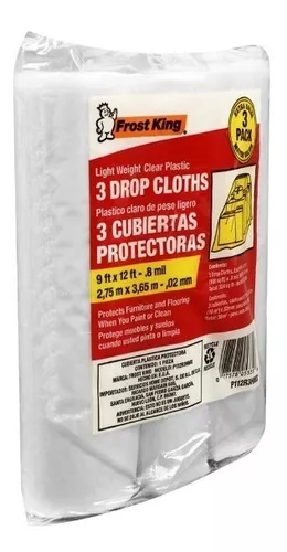 PLÁSTICO PARA CUBRIR 2.75 X 3.65 M 3 PIEZAS BLANCO