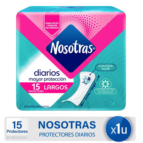 Protectores Diarios Nosotras Largos 15 U