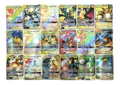 Lote 50 cartas pokemon gx(inglês) - grátis adesivos E carta