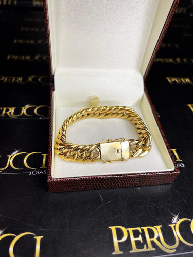 Pulseira Elos Duplos 30 Gramas 13mm Ouro 18k