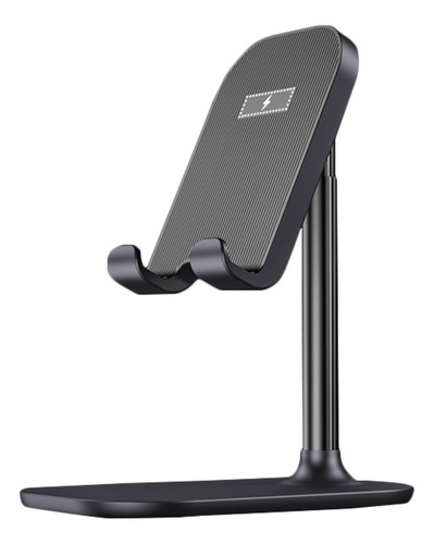 Cargador Inalambrico Fukuoka Ph02n Con Base Holder 45° De Inclinación Carga Rápida 10w , Negro