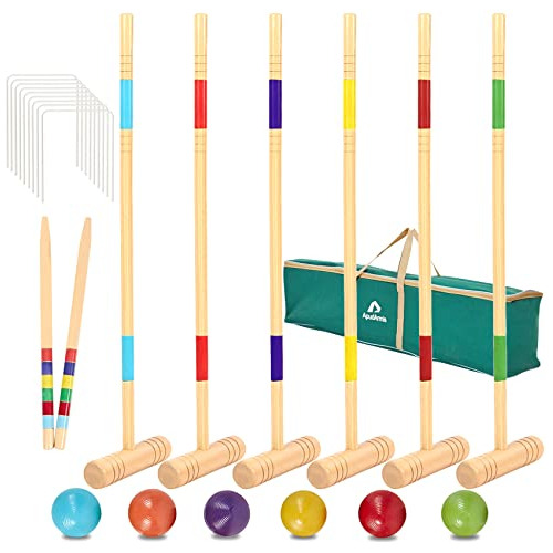 Juego De Croquet Seis Jugadores De 32 Pulgadas Mazos De...