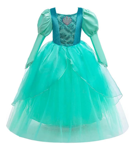 Vestido De Princesa Sirena Ariel Para Niños  Vestido B Borda