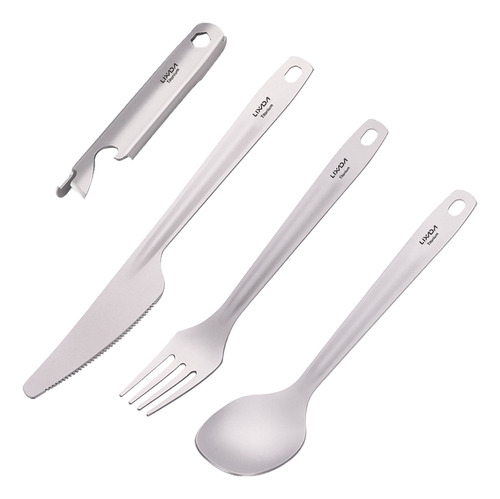 Juego De Cucharas Y Cucharas De Titanio, Cubiertos, Senderis