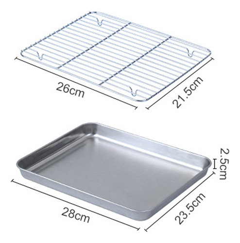 Bandeja De Horno Con Rejilla For Enfriar, Plato 28cmx23.5cm