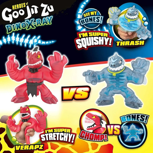 Imagen 3 de 4 de Elasticos Heroes Of Goo Jit Zu Dino X-ray Fossil Faceoff