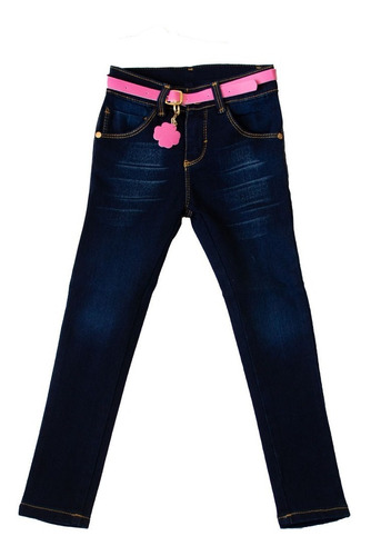 Jeans Con Cinturon Para Niña