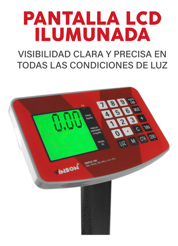 Báscula Industrial Rhino Baple-100, 100 Kg, Mástil Incluido Gris Oscuro