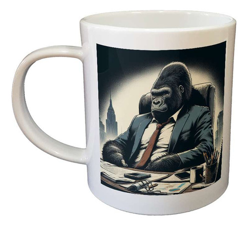 Taza Plastico Gorila Jefe Sentado Oficina Saco Corbata