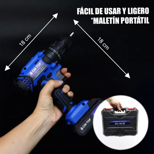Taladro Rotomartillo Eléctrico Inalámbrico 2 Batería 21v