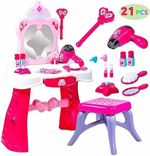 Juego De Mesa De Tocador De Vanidad Beauty Para Niños Pequeñ