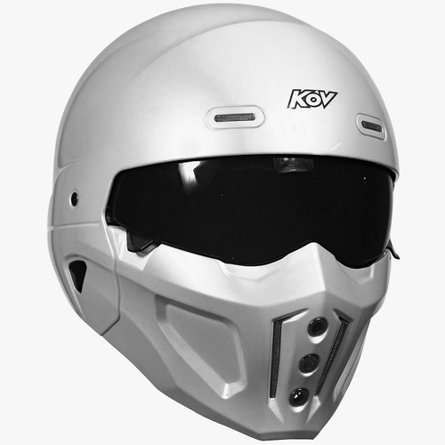 Casco Kov Modular Mate 2 En 1 Street Piloto Certificado Shrk Diseño Spectrum Color Blanco Tamaño Del Casco Xl