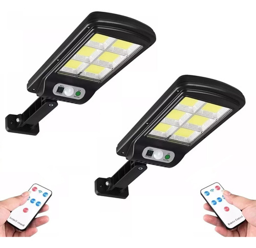 2 Lamparas Luz Foco Solar 240 Led Exterior C/ Sensor,control