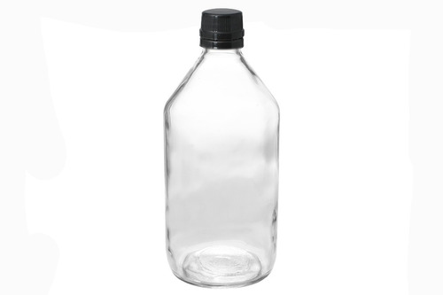 Botella Vidrio Transparente Farma 500 Cc 6 Uds Con Tapa