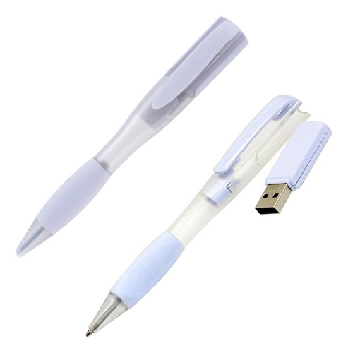 Pendrive Bolígrafo De Plástico Color Blanco 16gb 12 Unidades