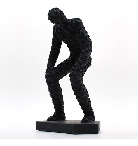 Figura En Piedra Molida De Hombre Cansado