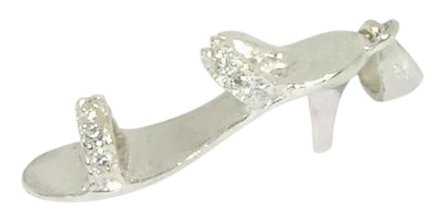Dije Sandalia Plata 925 C/ Cubic + Cadena Clapton Color Plateado