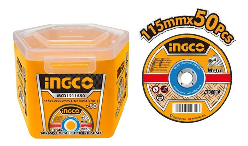 Disco Ingco Ultrafino 4-1/2x3/64x7/8 50pzas