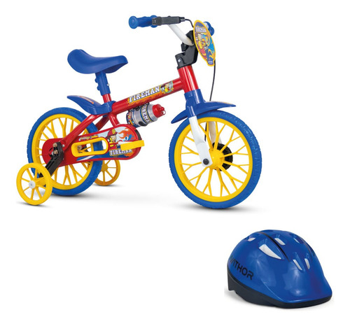Bicicleta Infantil Fire Man Nathor Para Meninos Aro 12 + Cap