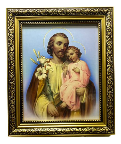 San José Niño Retrato Católico Enmarcado, 13 Pulgada...