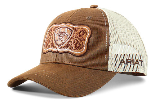 Ariat Faux Leather Floral Logo Brown - Hats Cap - A300070002