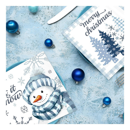 100 Servilletas Navideñas, Edición Invierno Decorativa