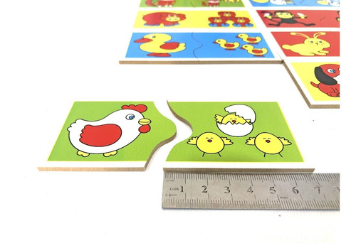 Las Familias Puzzles De Animales En Madera Pintada Banquito