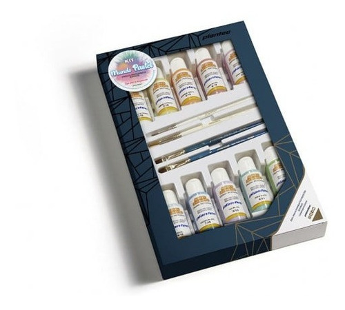 Imagen 1 de 2 de Kit Plantec Mundo Pastel Acrilicos + Pinceles