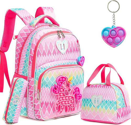 Mochila Escolar Para Niños + Lonchera Y Accesorios - 09