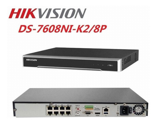 Nvr IP Hikvision de 8 canales y 8 MP con 8 puertos PoE