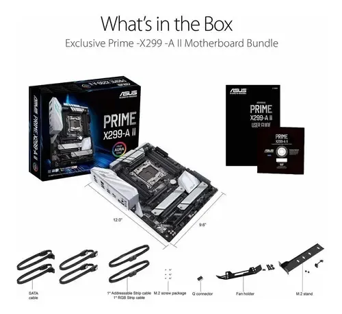 Placa Mãe Asus Prime X299 - A Ii, Lga 2066, Ddr4, Atx Branco Preto
