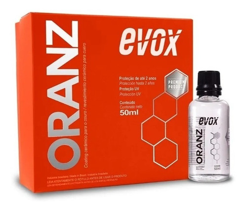 Vitrificador Para Couro Premium Oranz Evox 50ml Proteção Uv