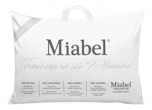 Travesseiro Miabel Dreams tradicional 70cm cor branco