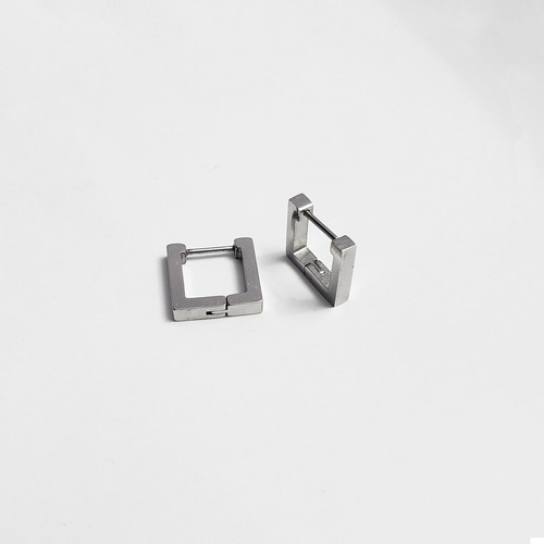 Par Aretes Formas Perforación Acero Unisex Hombre Mr.bou