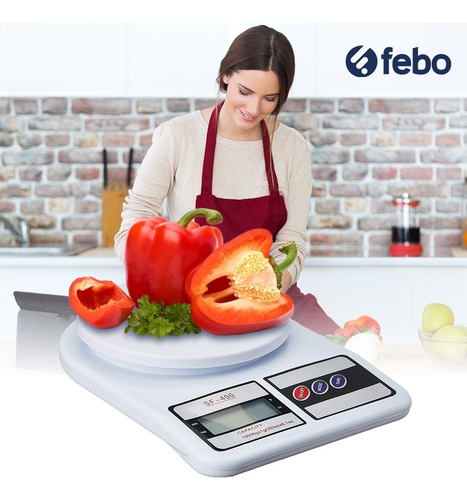 Imagen 3 de 4 de Balanza De Cocina Y Hogar Led De 1 G A 10 Kg Febo
