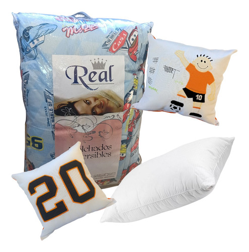 Acolchado 1 1/2 Infantil + Almohada + 2 Almohadón De Regalo