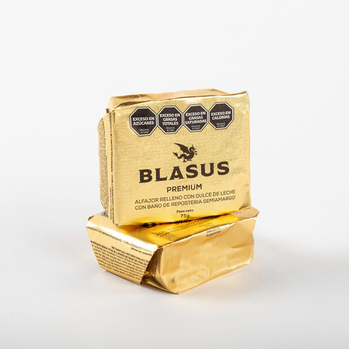 Alfajor Premium Blasus Dulce De Leche C/chocolate 12un 900g