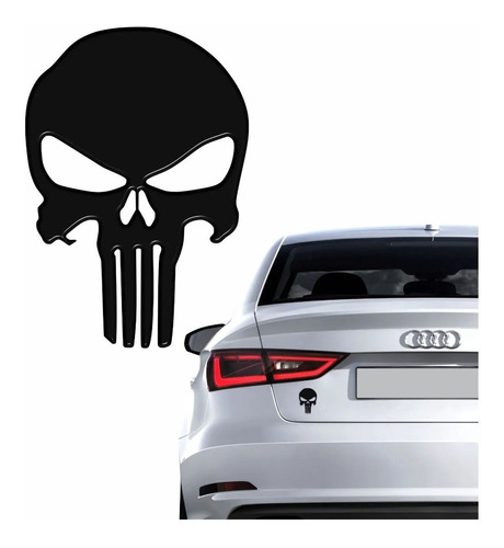 Adesivos Justiceiro Punisher Carro Moto Preto Resinados