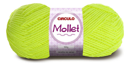 Lã Tricô Circulo Mollet 100gr 200m (500 Tex) 100% Acrílico Cor 780 - Amarelo Neon