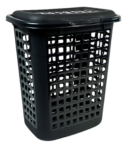 Cesto Telado Retangular Eccologic C/tampa 60litros Rischioto Cor Preto Calado