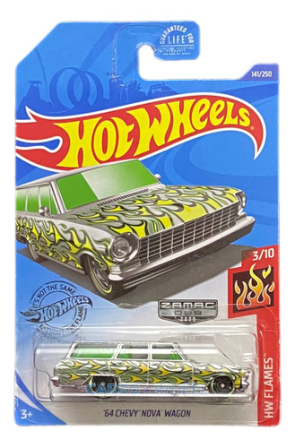 Hot Wheels Chevy Nova Wagon 1964 Zamac Flames Raro 1:64