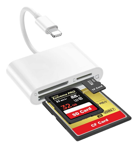 Lector De Tarjetas Real-el Sd Cf Para iPhone iPad 3 En 1 Sd 